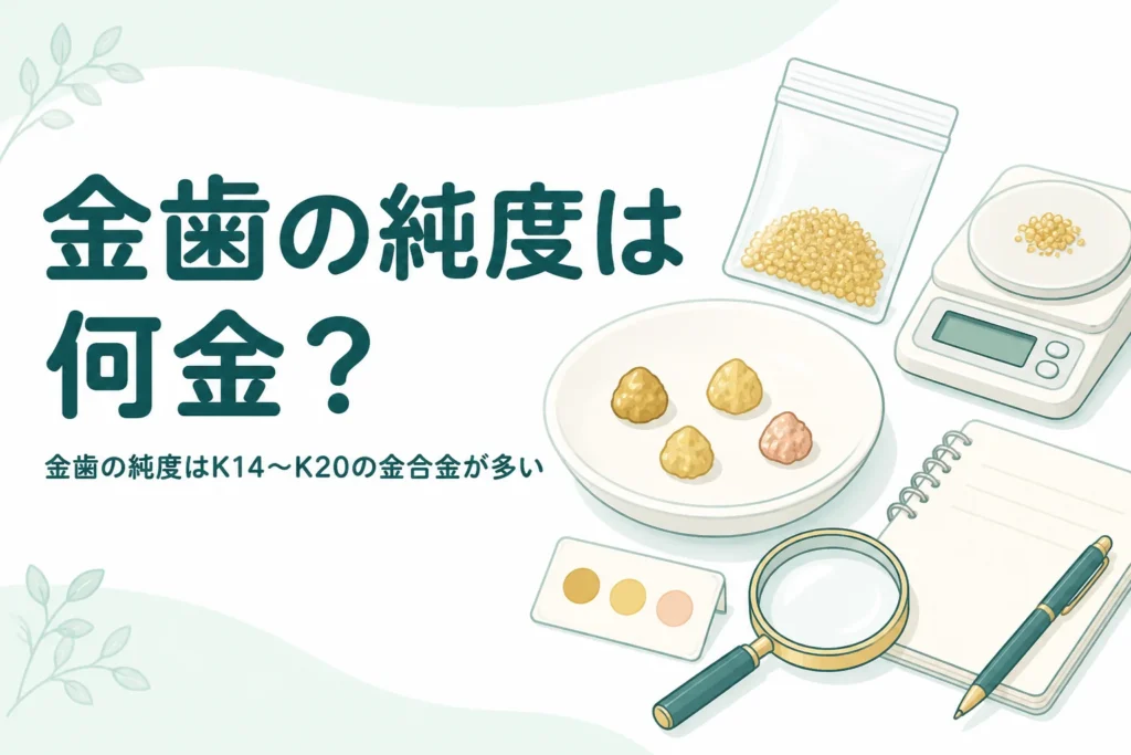 金歯の純度の違いを表したイメージ