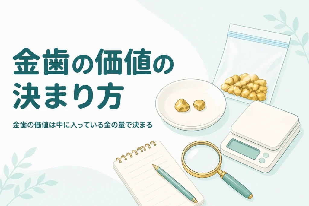 金歯の価値の決まり方を表したイメージ